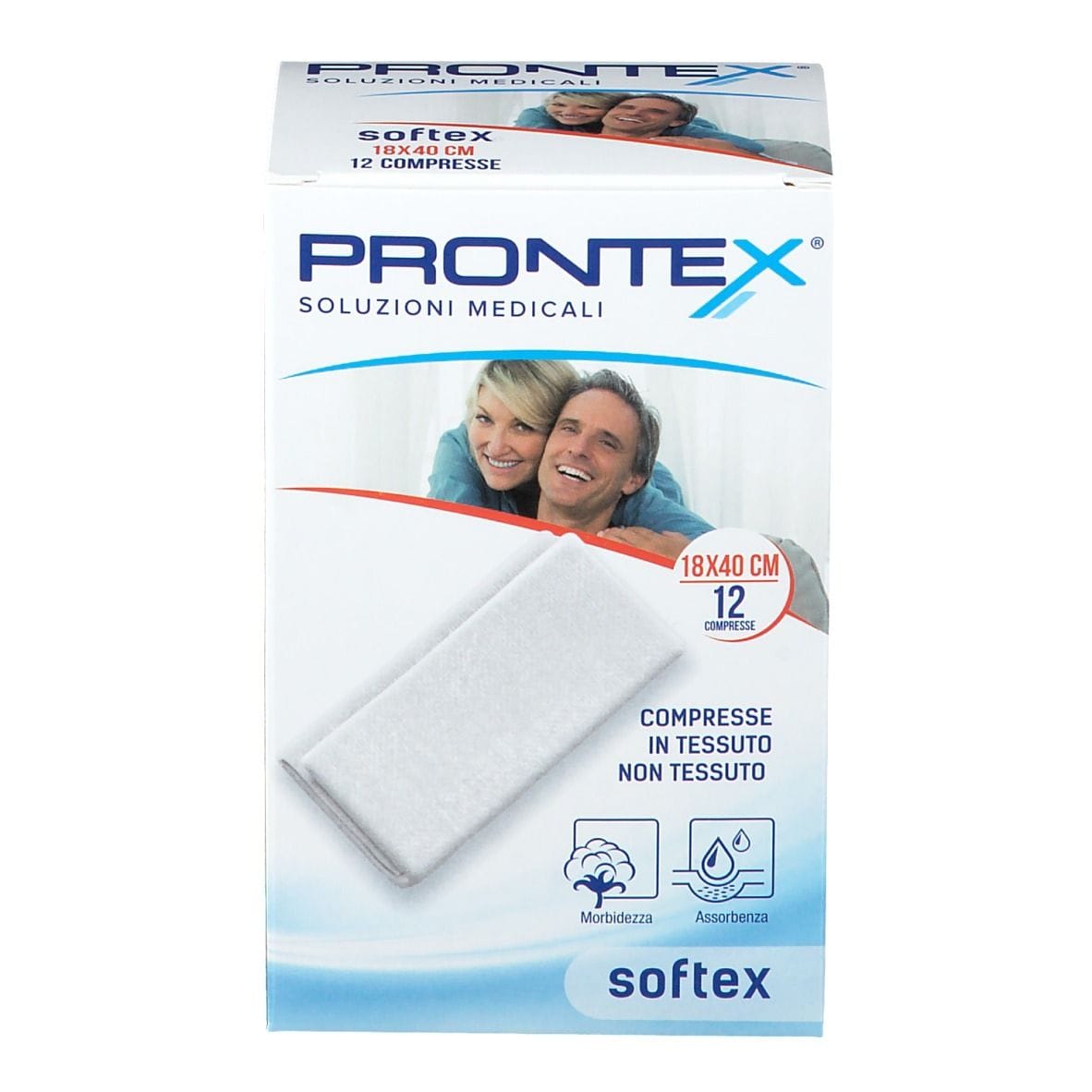 Garza sterile Prontex Soft in TNT 18x40cm, 12 pezzi