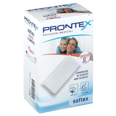 GARZA IN TESSUTO NON TESSUTO PRONTEX SOFT 18X40CM 12 PEZZI GARZA IN TESSUTO NON TESSUTO PRONTEX SOFT 18X40CM 12 PEZZI