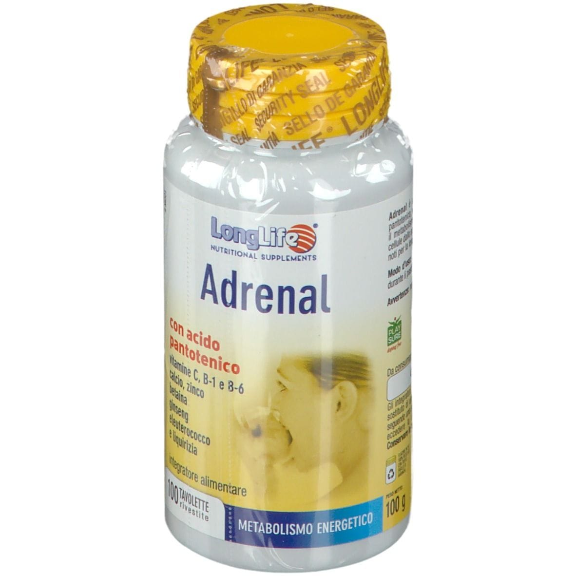 Integratore LongLife Adrenal, 100 tavolette masticabili