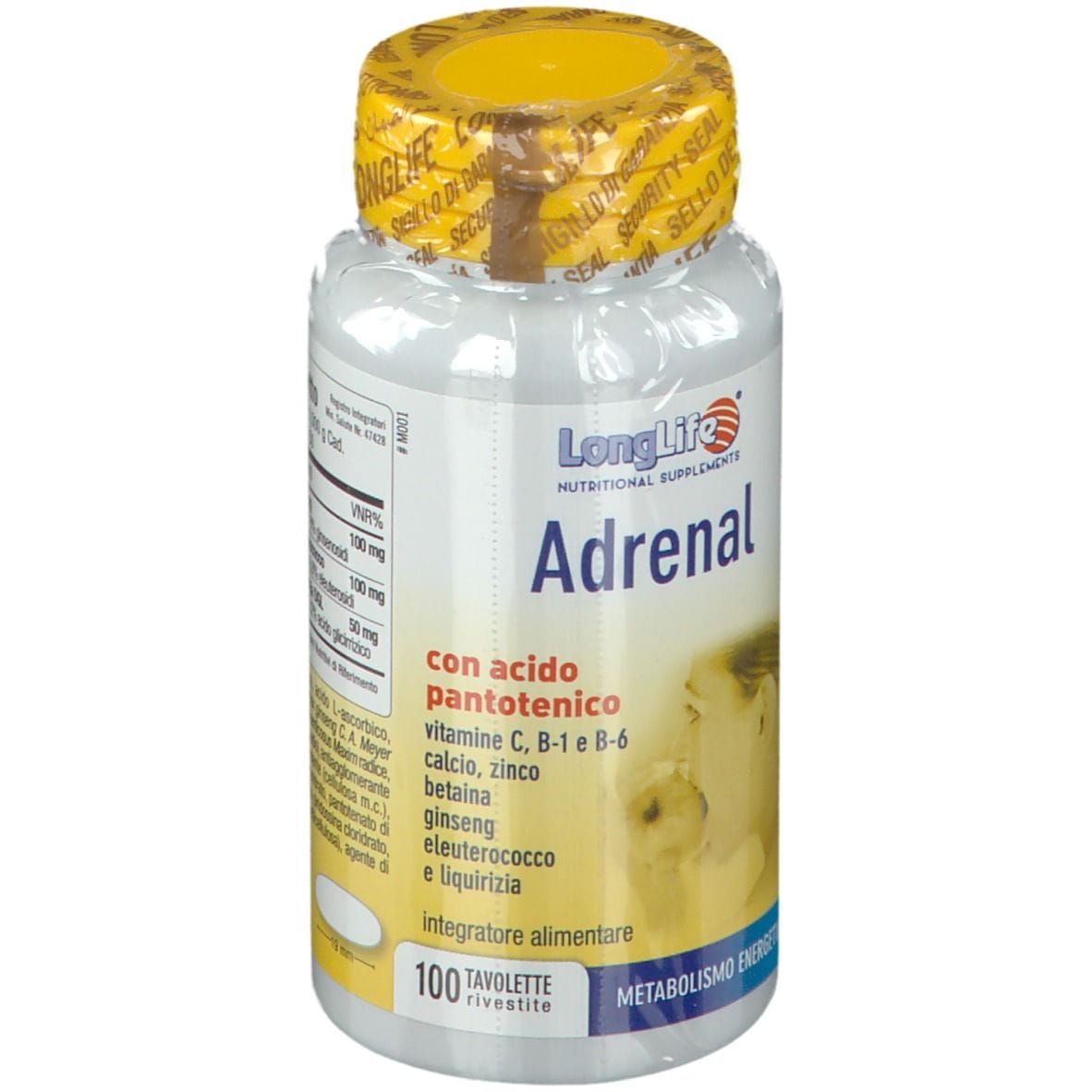 Integratore LongLife Adrenal, 100 tavolette masticabili
