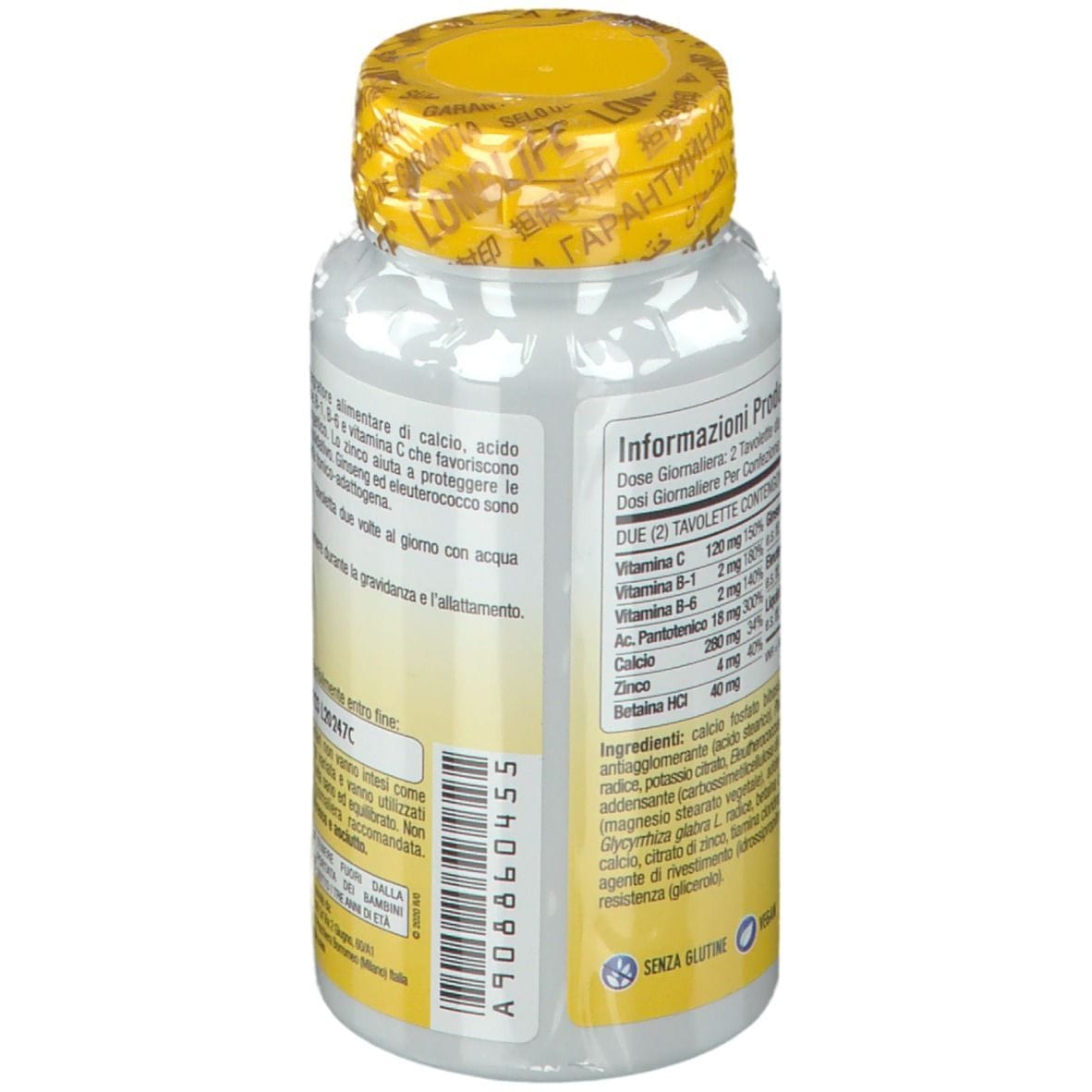 Integratore LongLife Adrenal, 100 tavolette masticabili