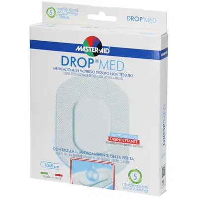 MEDICAZIONE COMPRESSA AUTOADESIVA DERMOATTIVA IPOALLERGENICA AERATA MASTER-AID DROP MED 10X8 5 PEZZI MEDICAZIONE COMPRESSA AUTOADESIVA DERMOATTIVA IPOALLERGENICA AERATA MASTER-AID DROP MED 10X8 5 PEZZI