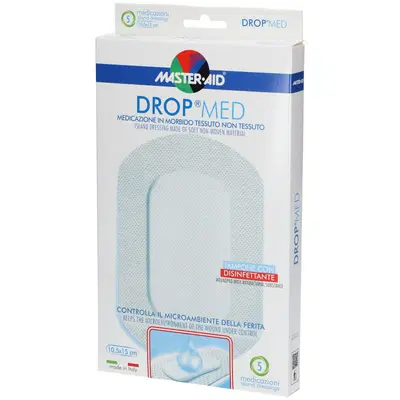MEDICAZIONE COMPRESSA AUTOADESIVA DERMOATTIVA IPOALLERGENICA AERATA MASTER-AID DROP MED 10,5X15 5 PEZZI MEDICAZIONE COMPRESSA AUTOADESIVA DERMOATTIVA IPOALLERGENICA AERATA MASTER-AID DROP MED 10,5X15 5 PEZZI