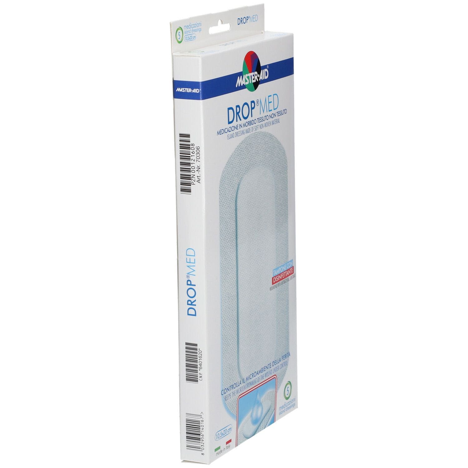Medicazione Master-Aid Drop Med ipoallergenica aerata, 5 pz