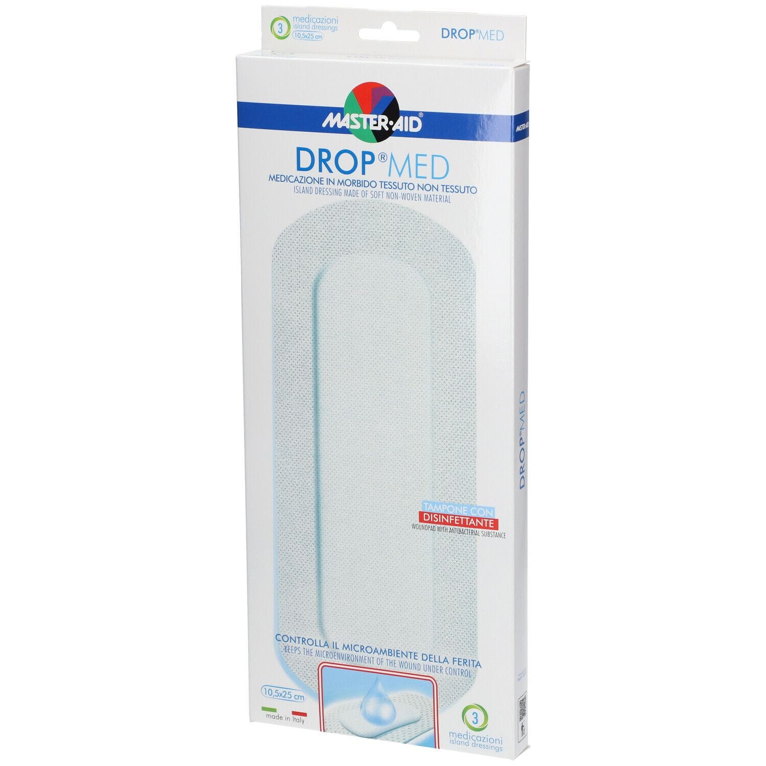 Medicazione Master-Aid Drop Med ipoallergenica 10,5x25, 3 pezzi