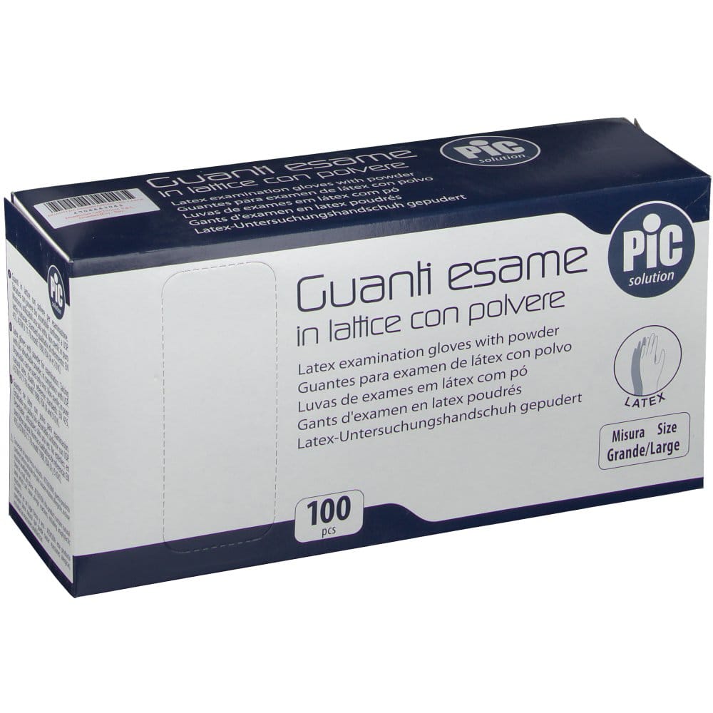 Guanti in lattice PIC con polvere, taglia M, 100 pezzi