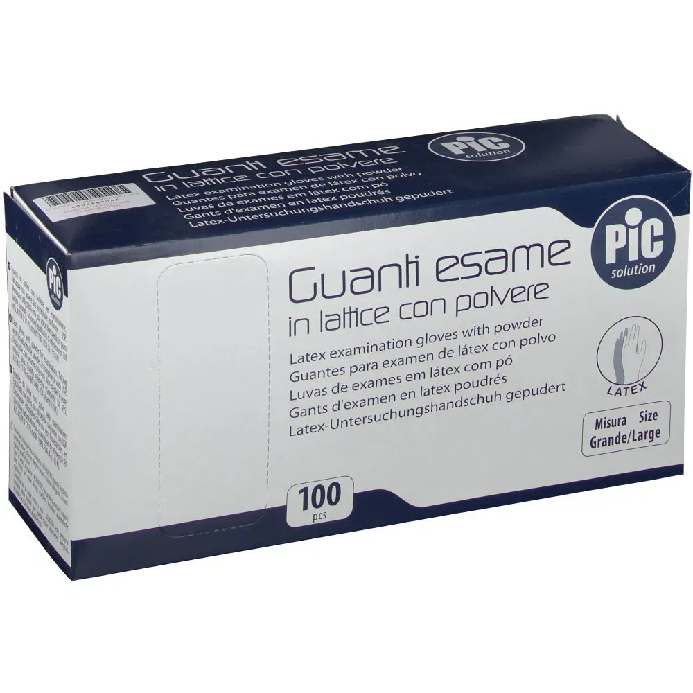 Guanti in lattice PIC con polvere taglia L, 100 pezzi