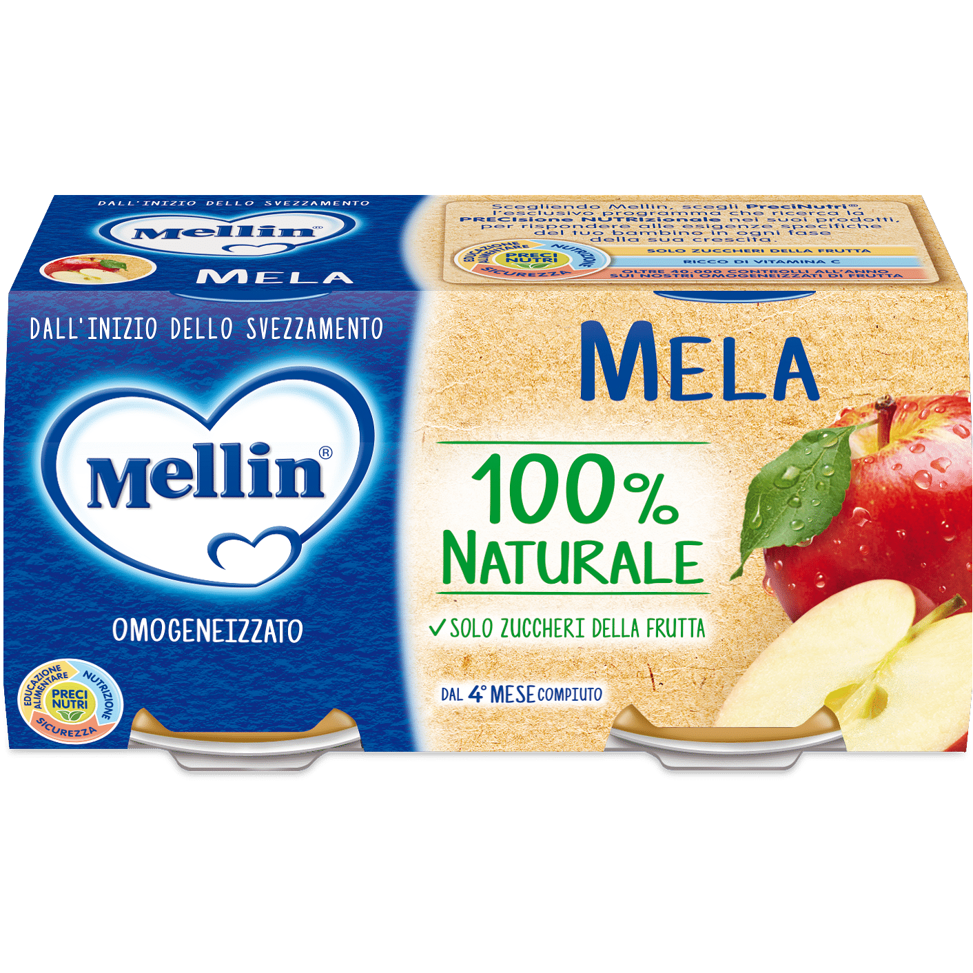 Mellin Omogeneizzato Mela 100 G 2 Pezzi