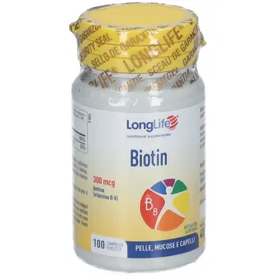 LONGLIFE BIOTIN 300 100 COMPRESSE RIVESTITE LONGLIFE BIOTIN 300 100 COMPRESSE RIVESTITE