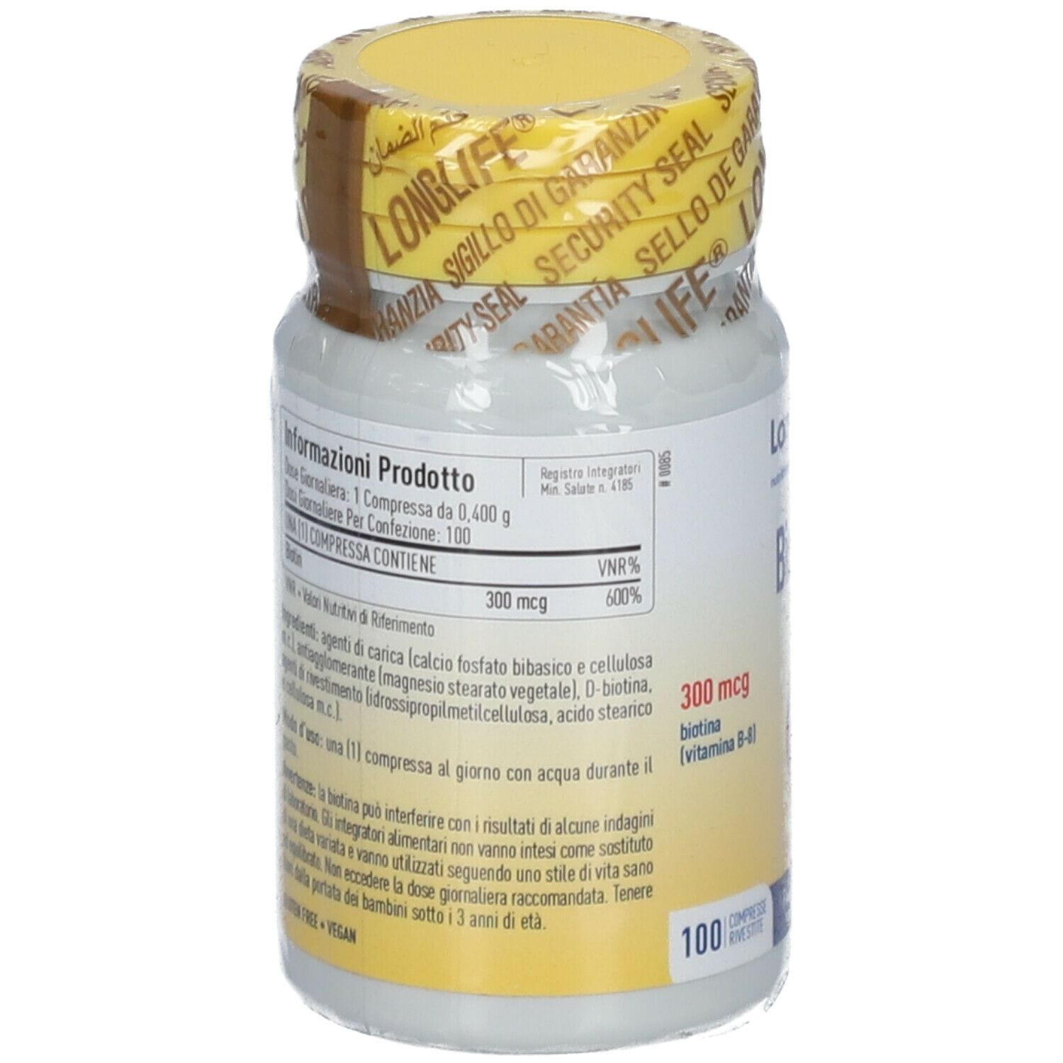 Integratore Longlife Biotin 300, 100 compresse rivestite