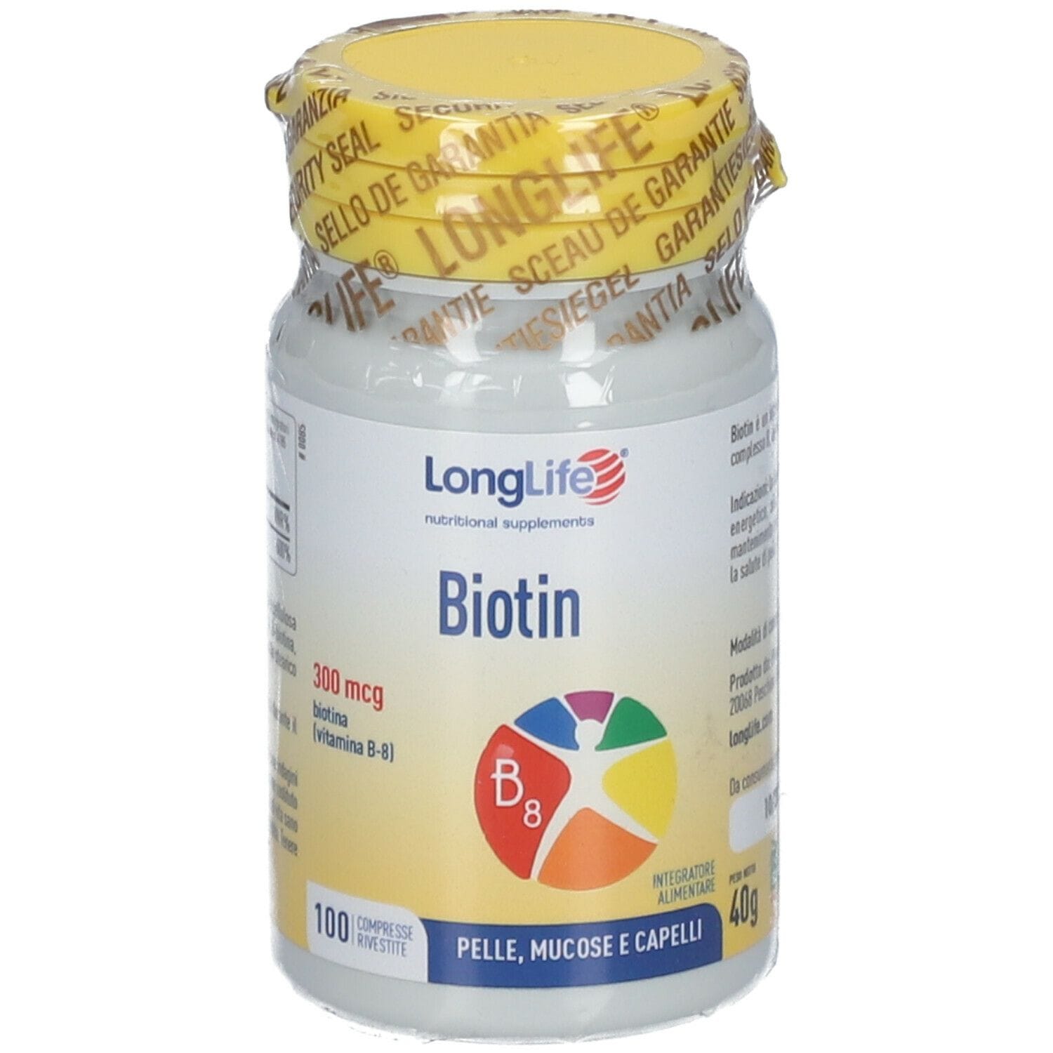 Integratore Longlife Biotin 300, 100 compresse rivestite