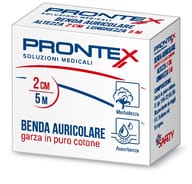 Benda auricolare Prontex in garza idrofila 2cm x 5m