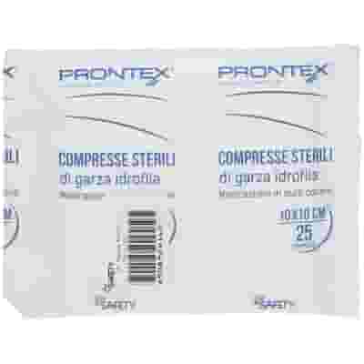 Garza Compressa Prontex 10x10cm, puro cotone idrofilo 25 pz