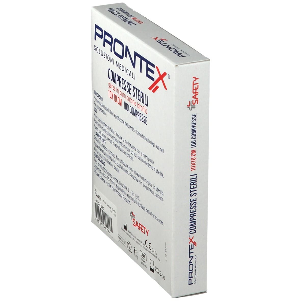 Garze sterili Prontex 12/8 in cotone, 10x10cm 100 pezzi