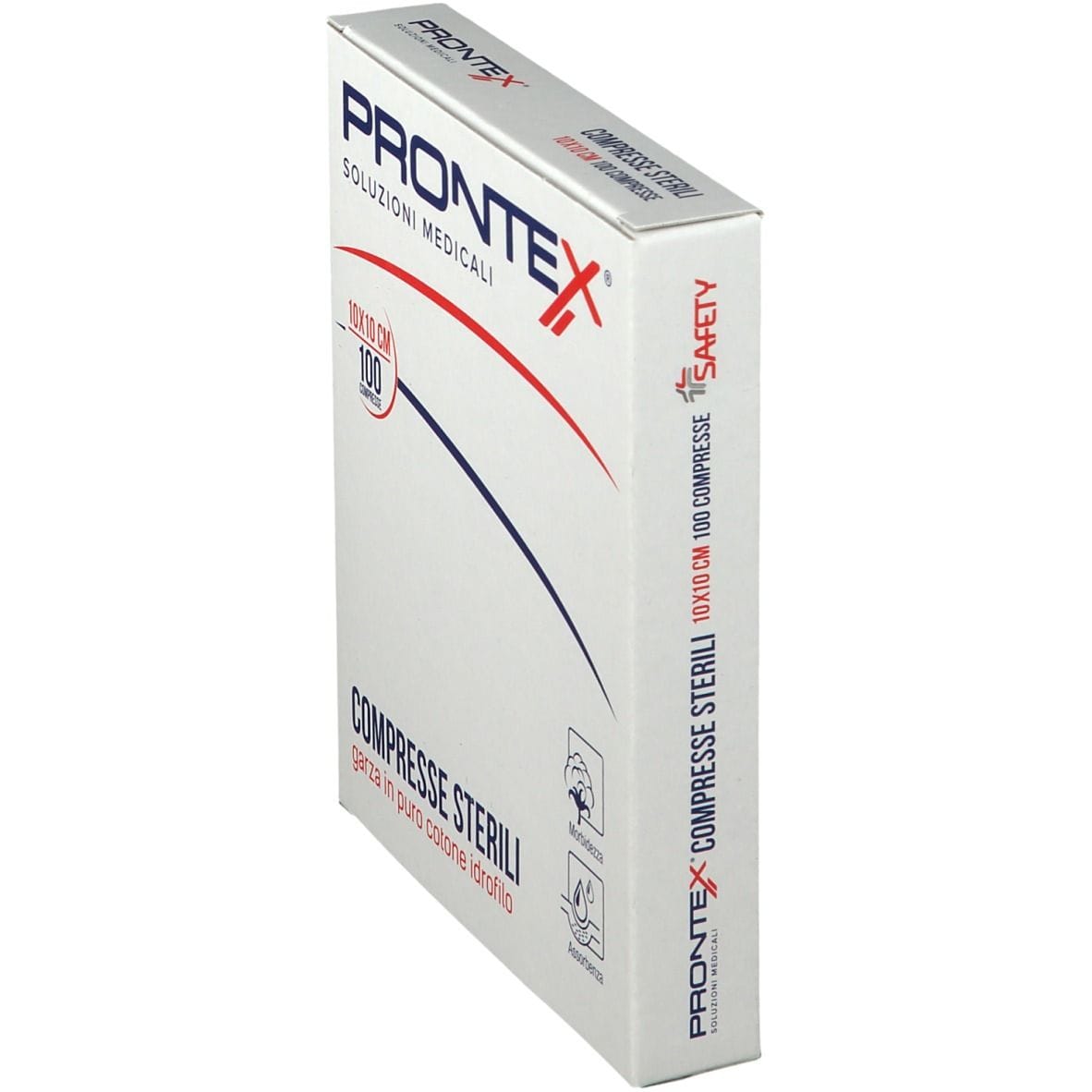 Garze sterili Prontex 12/8 in cotone, 10x10cm 100 pezzi