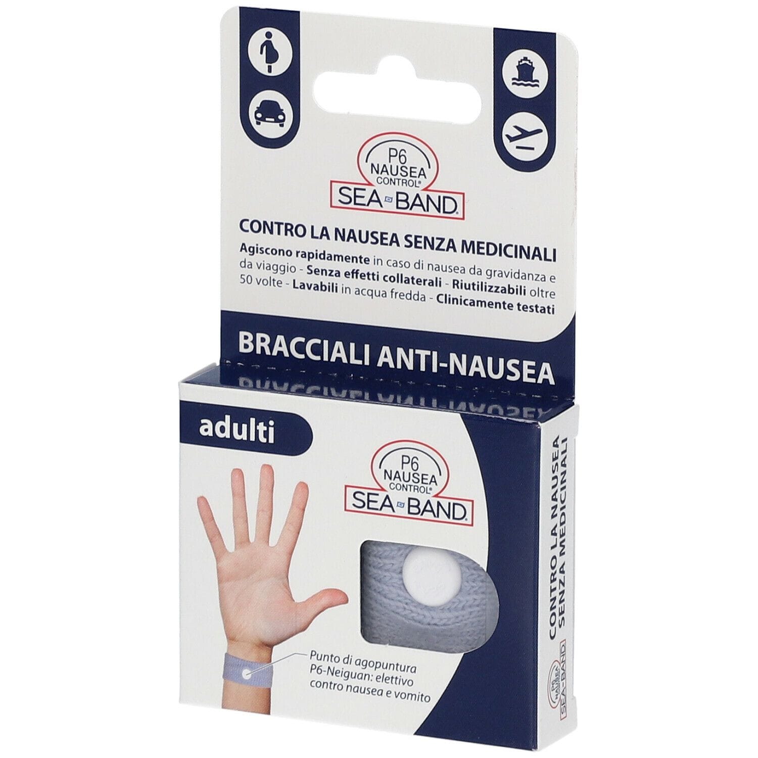Bracciale Anti Nausea Per Adulti P6 Nausea Control 2 Pezzi