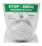 MASCHERE DI CARTA STOP-SMOG MONOUSO 3 PEZZI