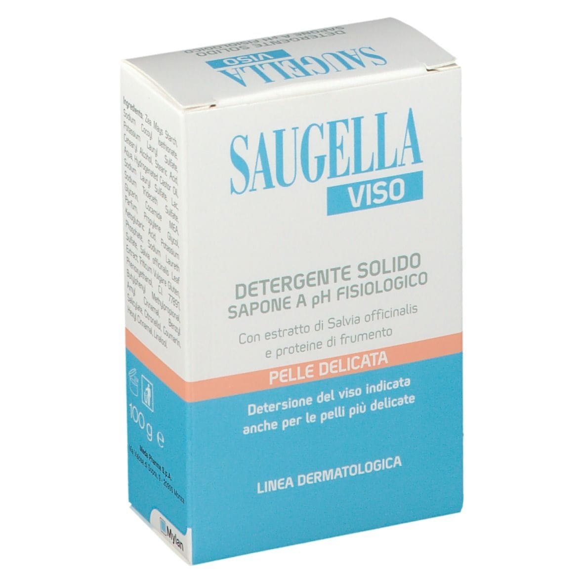 SAUGELLA VISO DETERGENTE SOLIDO SAPONE PH FISIOLOGICO PELLE DELICATA 100 G