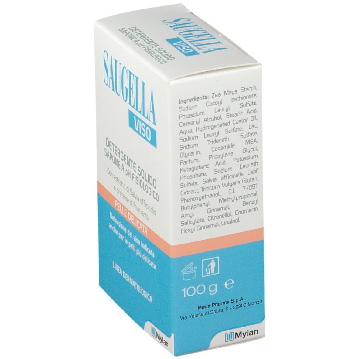 SAUGELLA VISO DETERGENTE SOLIDO SAPONE PH FISIOLOGICO PELLE DELICATA 100 G