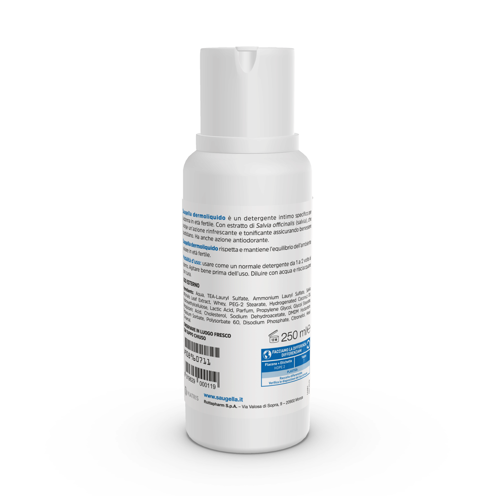 SAUGELLA DERMOLIQUIDO PH 3,5 DETERGENTE INTIMO BENESSERE QUOTIDIANO 250 ML