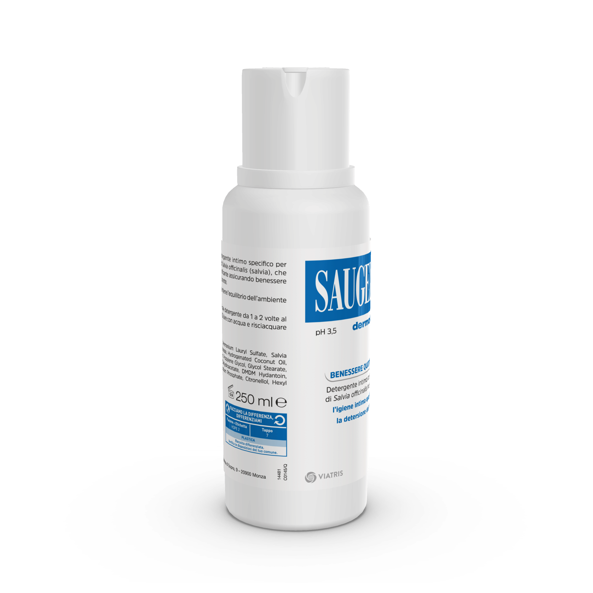 SAUGELLA DERMOLIQUIDO PH 3,5 DETERGENTE INTIMO BENESSERE QUOTIDIANO 250 ML