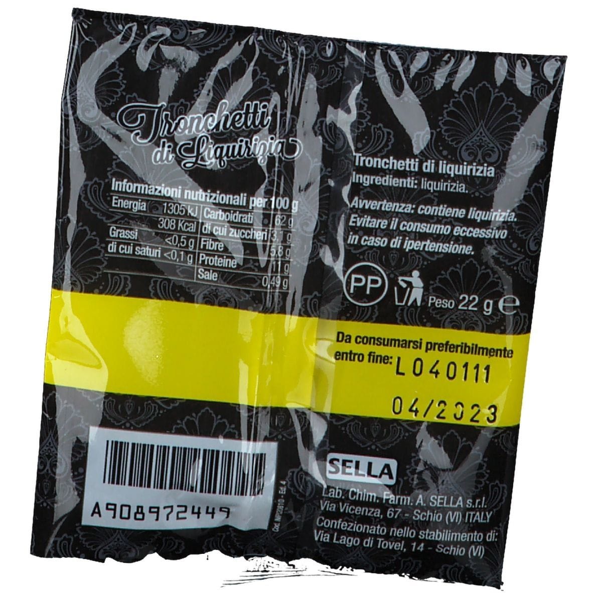 Sella Tronchetti di liquirizia 22 g