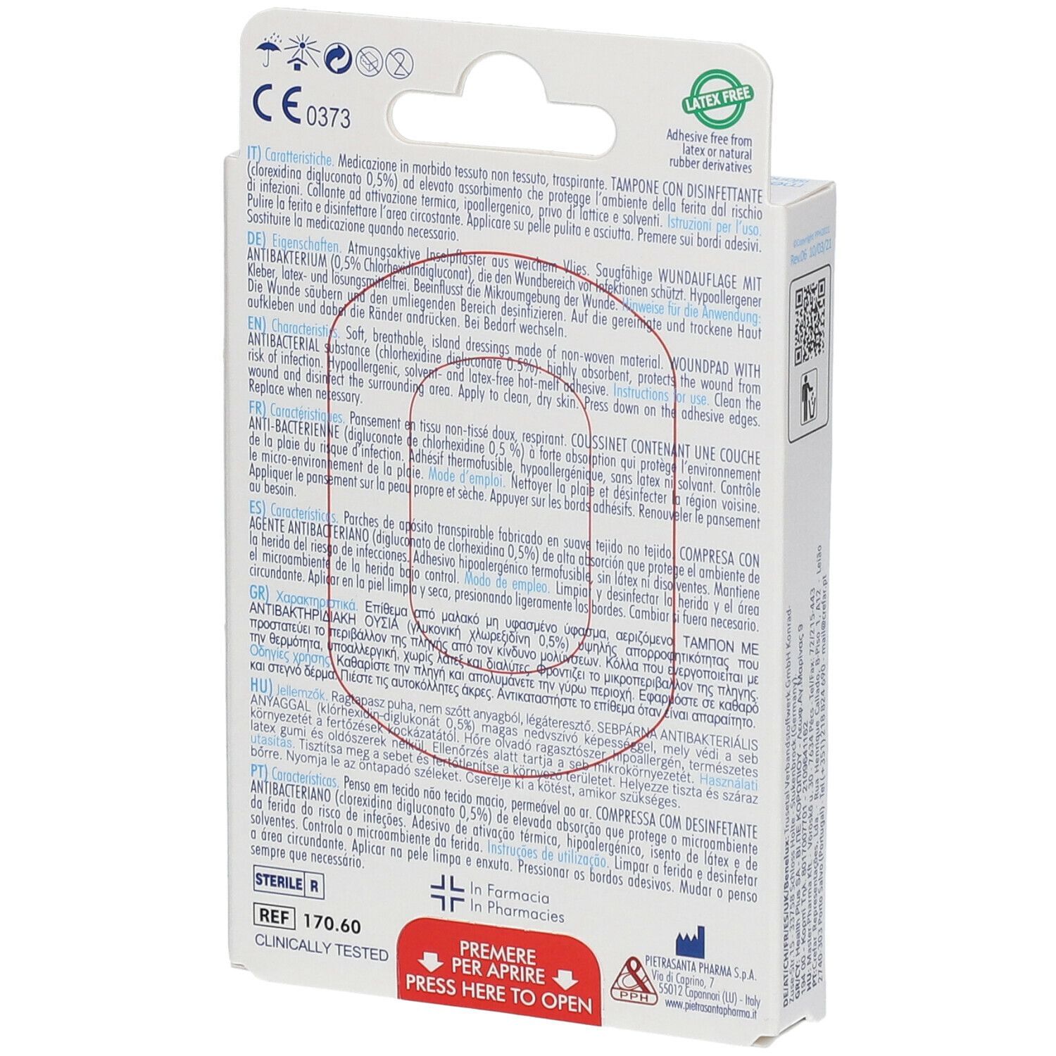 MEDICAZIONE COMPRESSA AUTOADESIVA DERMOATTIVA IPOALLERGENICA AERATA MASTER-AID DROP MED 7X5 5 PEZZI