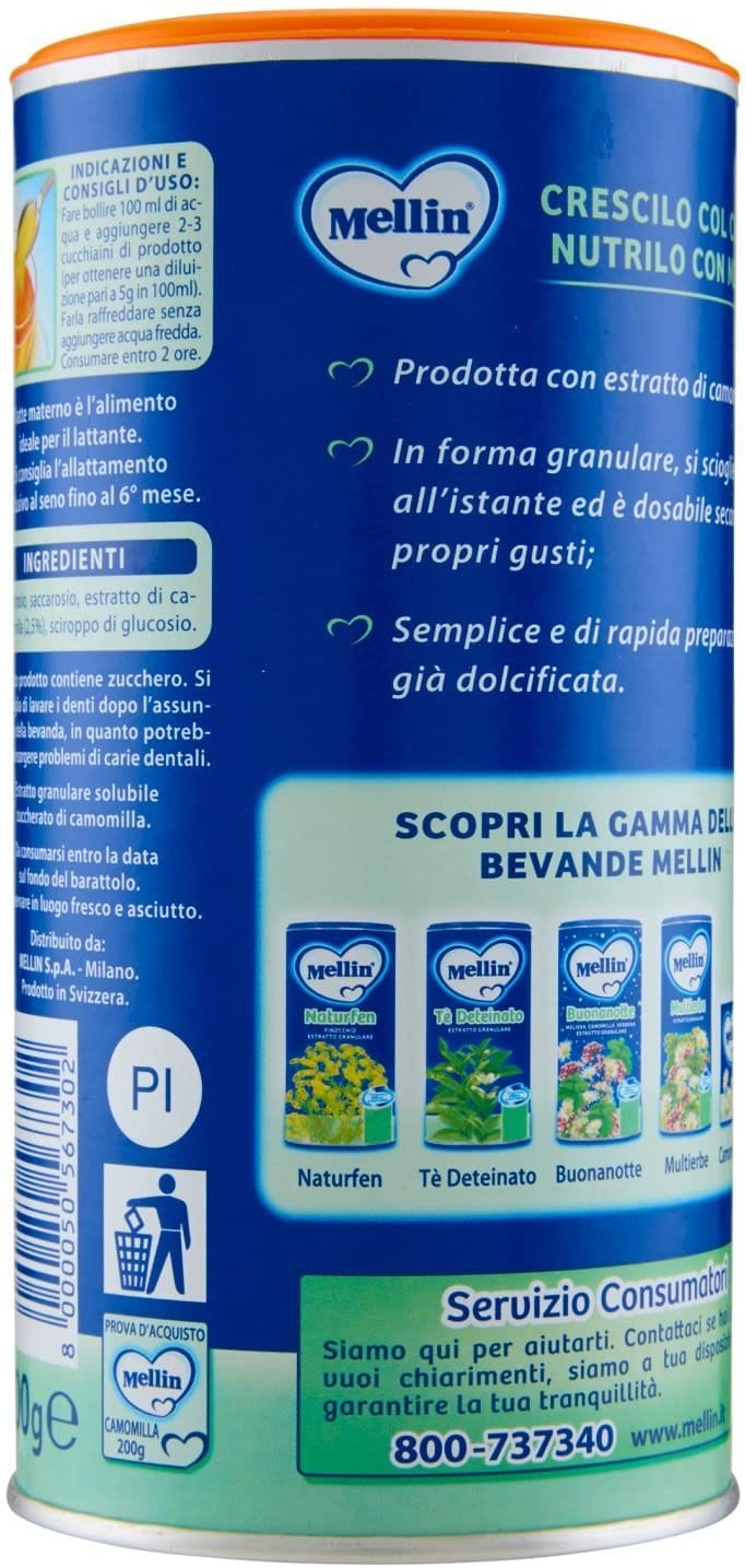 Mellin Camomilla granulare per bambini, 200g
