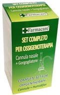 SET PER OSSIGENOTERAPIA CON SOSTEGNO A OCCHIALE MUNITO DI TUBO DI COLLEGAMENTO FLESSIBILE ANTIOTTURAMENTO ED UN GORGOGLIATORE PER UMIDUFUCAZIONE