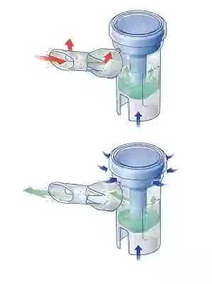 AMPOLLA NEBULIZZATRICE TIPO 2 A DOPPIO FLUSSO RICAMBIO PER AEROSOL MAKR