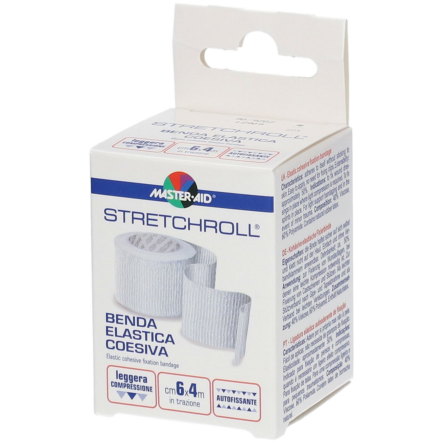 Benda Elastica Autobloccante Master Aid Stretchroll 6 X4