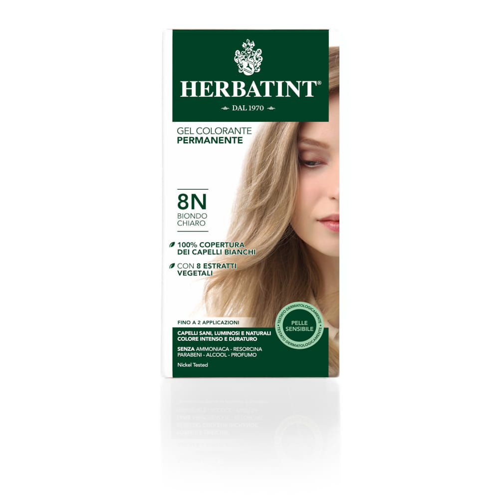 Tinta permanente Herbatint 8N Biondo Chiaro 150ml senza ammoniaca