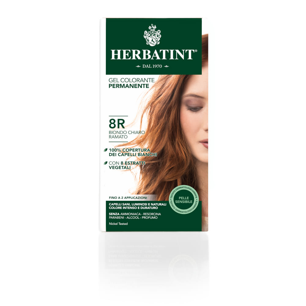 Tinta Herbatint 8R Biondo Chiaro Ramato, gel 150ml