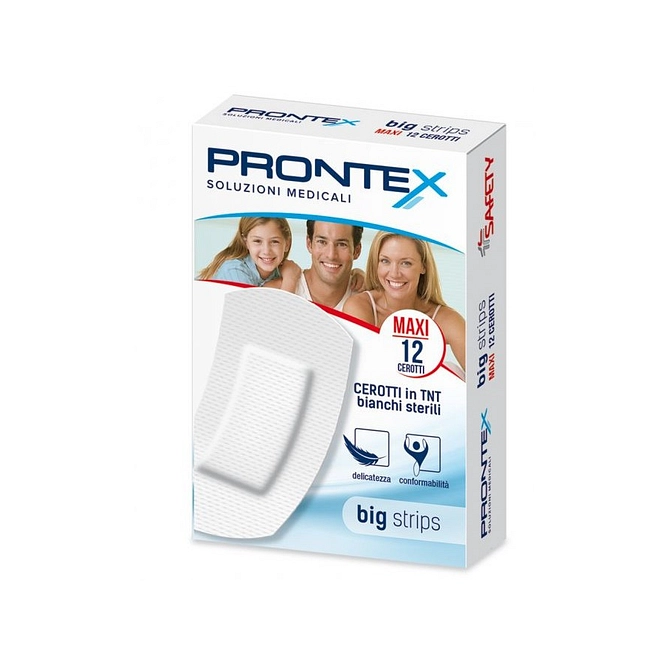 Cerotto Prontex Big Strips Astuccio Da 12 Pezzi Formato Maxi