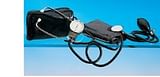 SFIGMOMANOMETRO ANEROIDE AD ALTA PRECISIONE CON FONENDOSCOPIO  BRACCIALE CON CHIUSURA IN VELCRO  CUSCINETTO IN GOMMA  SOFFIERIA COMPLETA DI VALVOLA