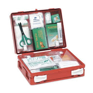 CASSETTA PRONTO SOCCORSO FAMILY PER CAMPEGGIO, BRICOLAGE, CASA E UFFICIO. CONTENITORE IN ABS ANTIURTO CON SUPPORTO PER IL FISSAGGIO ALLA PARETE