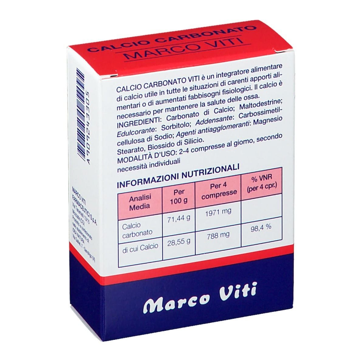 CALCIO CARBONATO VITI 60 COMPRESSE