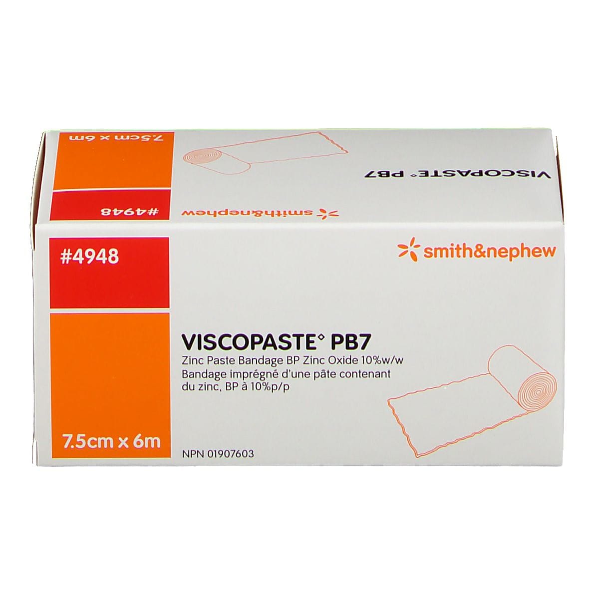 BENDA ALL'OSSIDO DI ZINCO PER IL TRATTAMENTO DELLE ULCERE VARICOSE DI TIPO SECCO E DELLE DERMATITI CRONICHE VISCOPASTE PB7 600X7,5CM