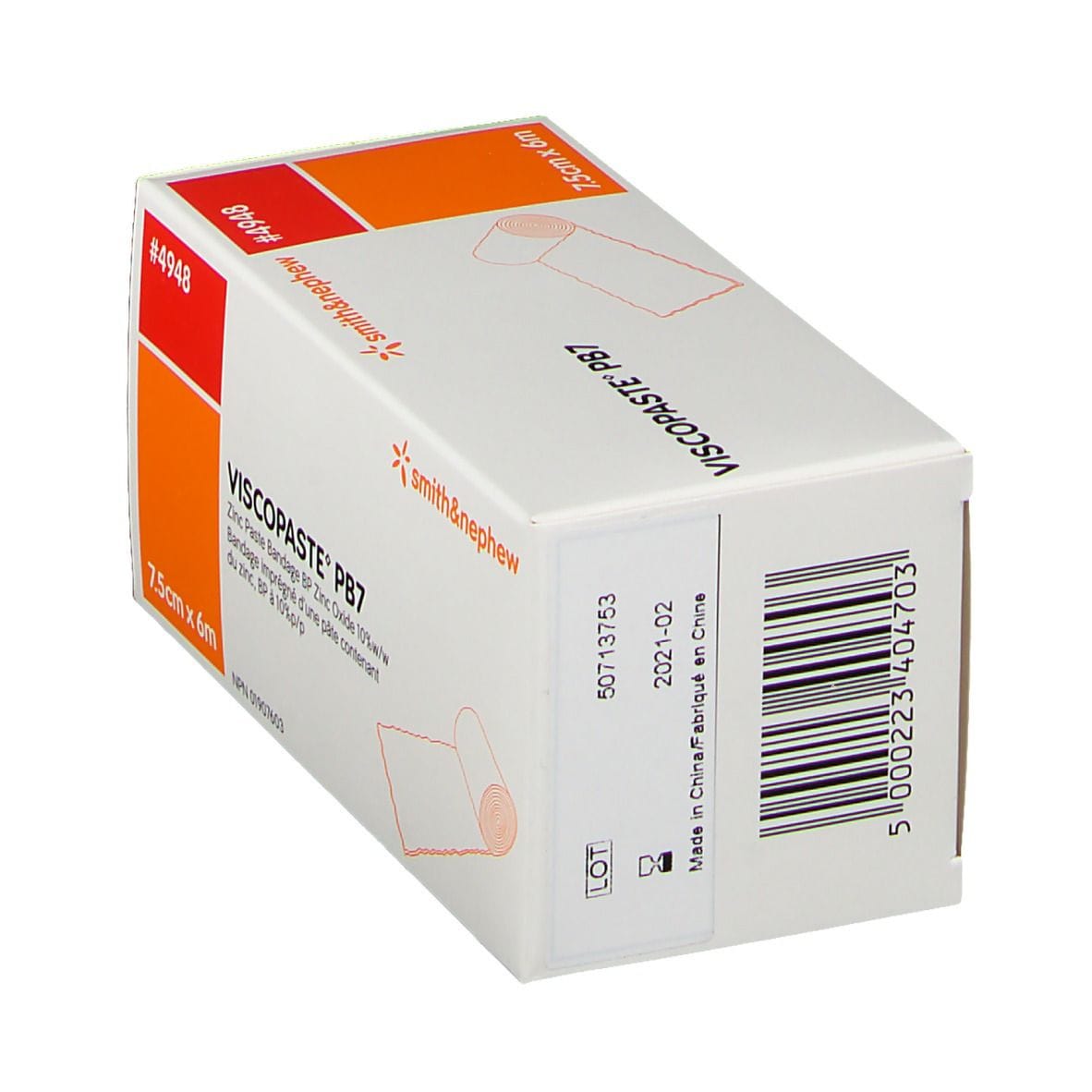 BENDA ALL'OSSIDO DI ZINCO PER IL TRATTAMENTO DELLE ULCERE VARICOSE DI TIPO SECCO E DELLE DERMATITI CRONICHE VISCOPASTE PB7 600X7,5CM