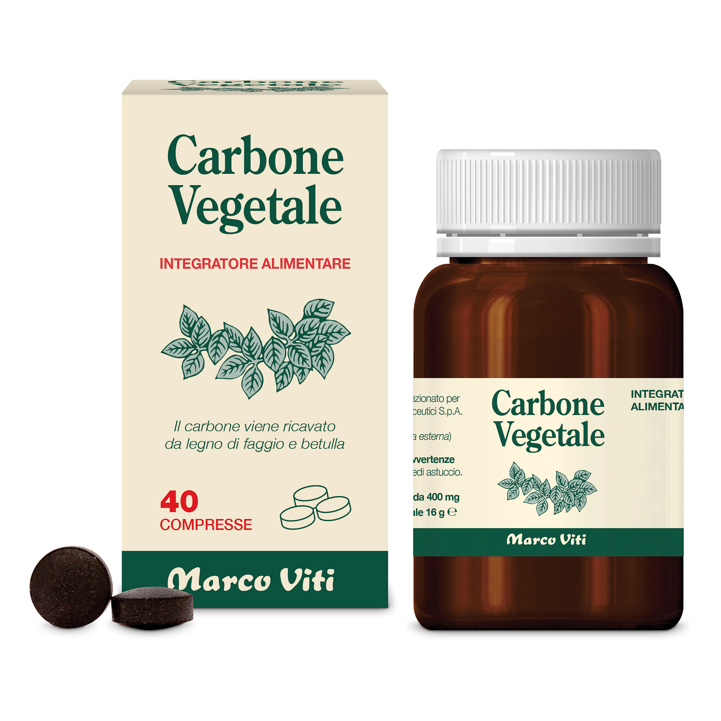 Carbone Vegetale 40 Compresse