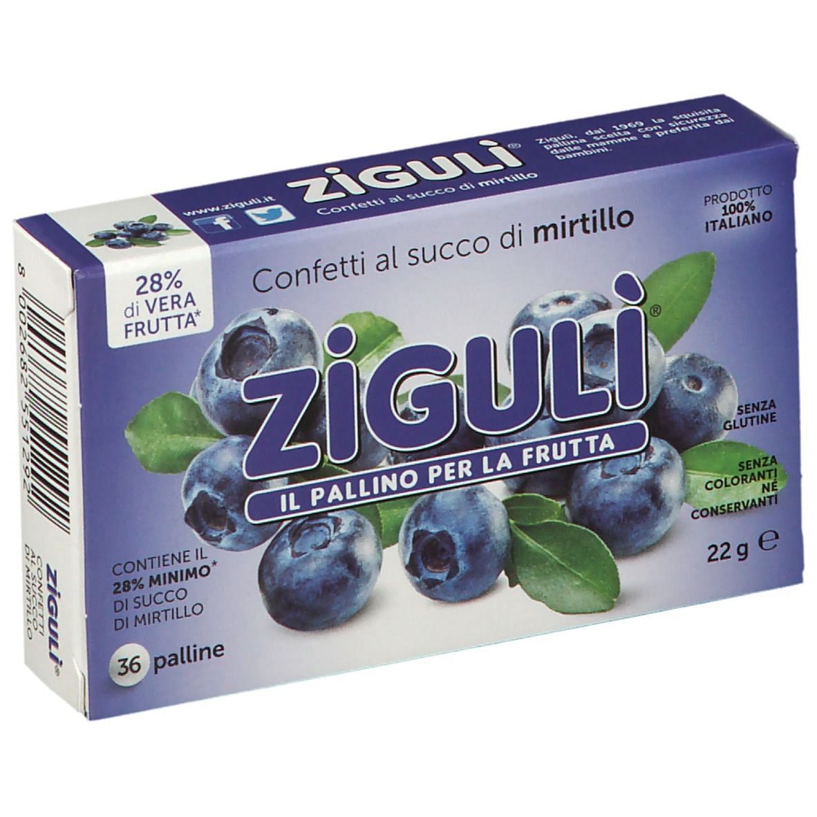 Ziguli Mirtillo 36 Palline 22 G