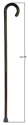 Bastone da passeggio curvo in legno lucido scuro, 90cm