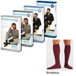 Gambaletto compressivo Man Support 15 cotone bordeaux, taglia 5
