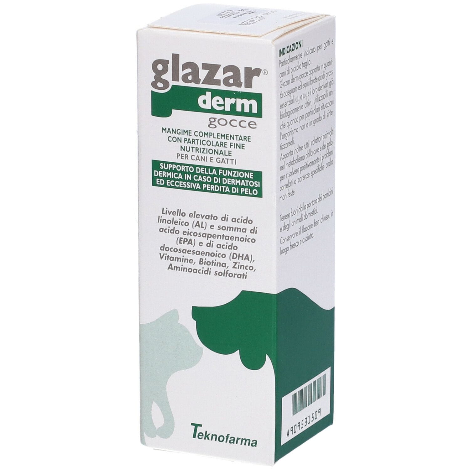Glazarderm Gocce per cute e pelo di cani e gatti, 50ml