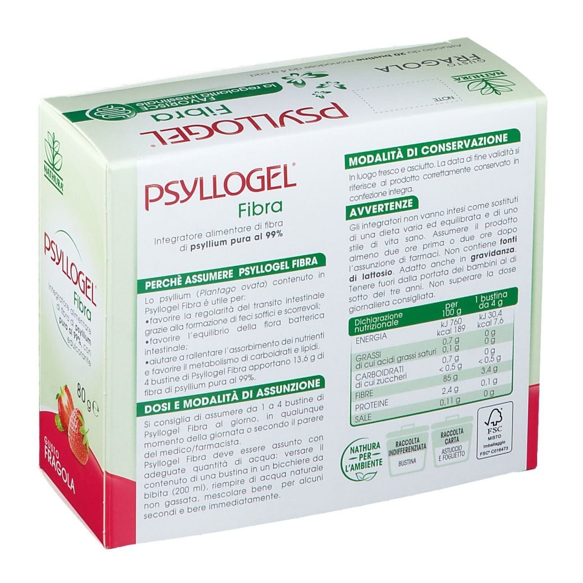 PSYLLOGEL FIBRA FRAGOLA 20 BUSTINE