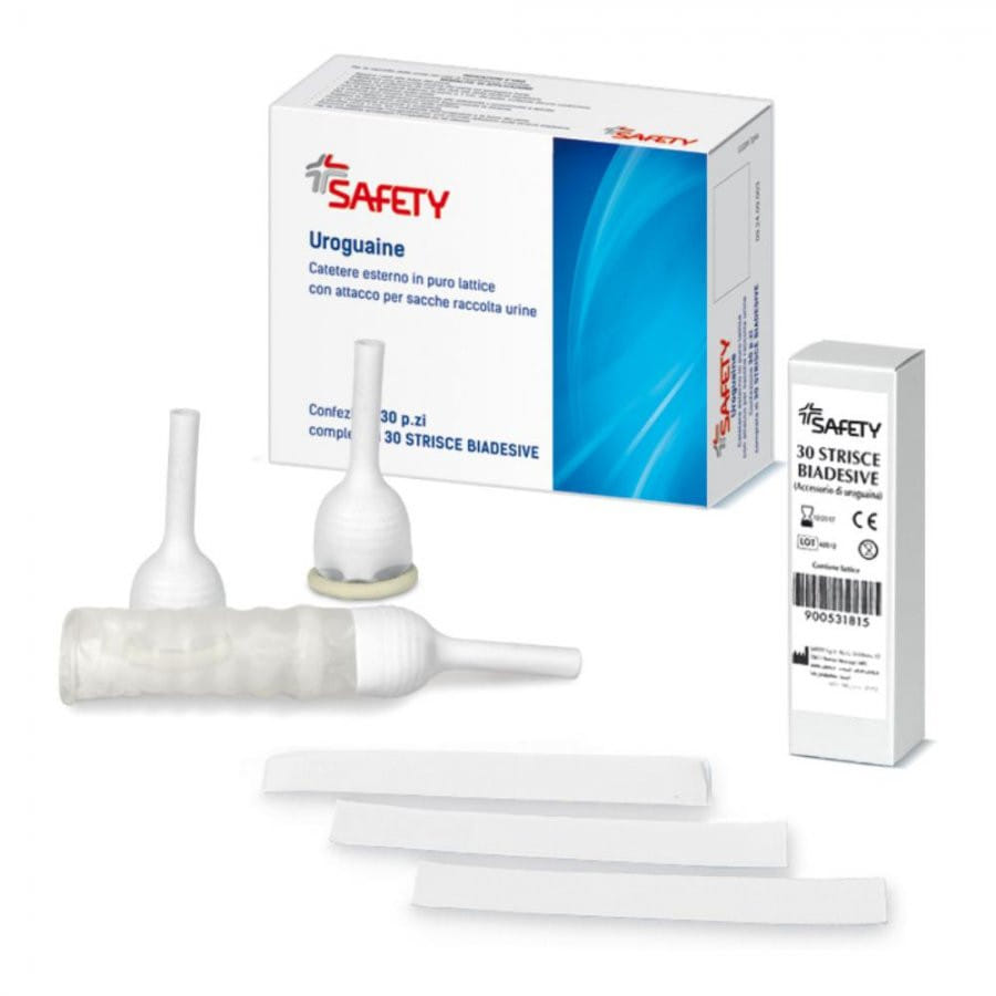 CATETERE ESTERNO CON STRISCIA BIADESIVA UROGUAINA 35 MM 30 PEZZI