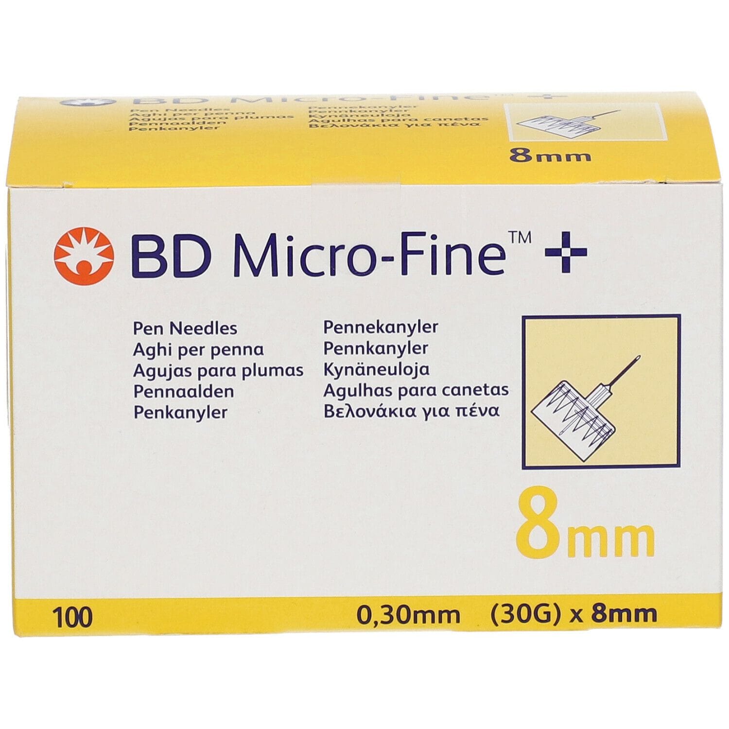 Aghi per penna insulina BD Micro-Fine 30G 8mm, 100 pezzi