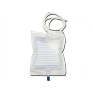 SACCA DRENAGGIO URINARIO A CIRCUITO CHIUSO CAPACITA' 2000ML CON CAMERA DI GOCCIOLAMENTO DOPPIO FILTRO ARIA FASCETTA CON PER FISSAGGIO AL LETTO STRIGITUBO E FERMATUBO AL LENZUOLO