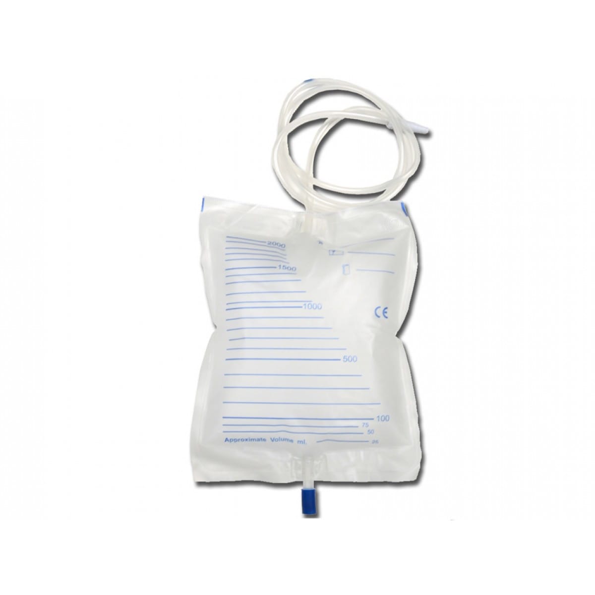Sacca Drenaggio Urinario A Circuito Chiuso Capacita' 2000 Ml Con Camera Di Gocciolamento Doppio Filtro Aria Fascetta Con Per Fissaggio Al Letto Strigi