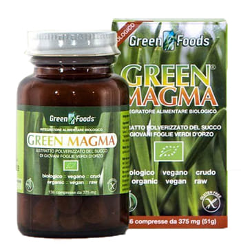 Integratore Green Magma succo di orzo biologico, 136 tavolette